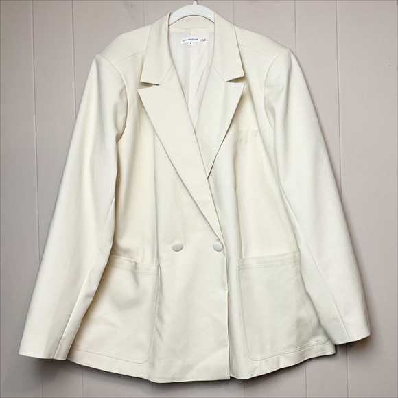 Good American NWOT Woven Blazer 2.0 bone ivory boss jacket career office 2X XXL - Picture 3 of 15